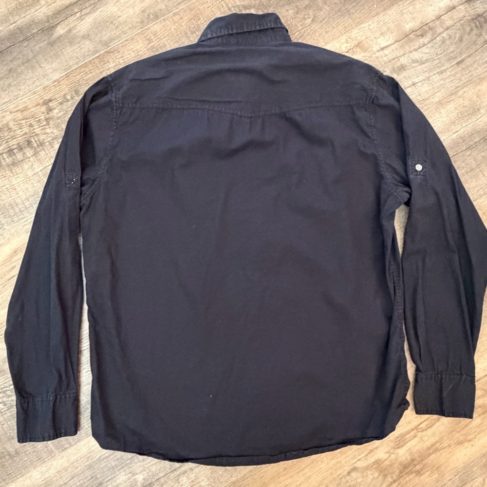Paper Denim & Cloth Men L Black Shirt Button Down Long Sleeve Pearl Snap Western - Picture 6 of 9
